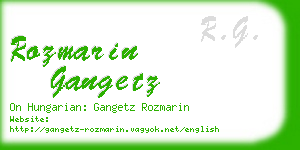 rozmarin gangetz business card